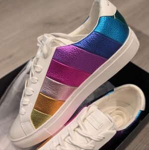 Kurt Geiger White Sneakers with Rainbow Accents Size 11/42